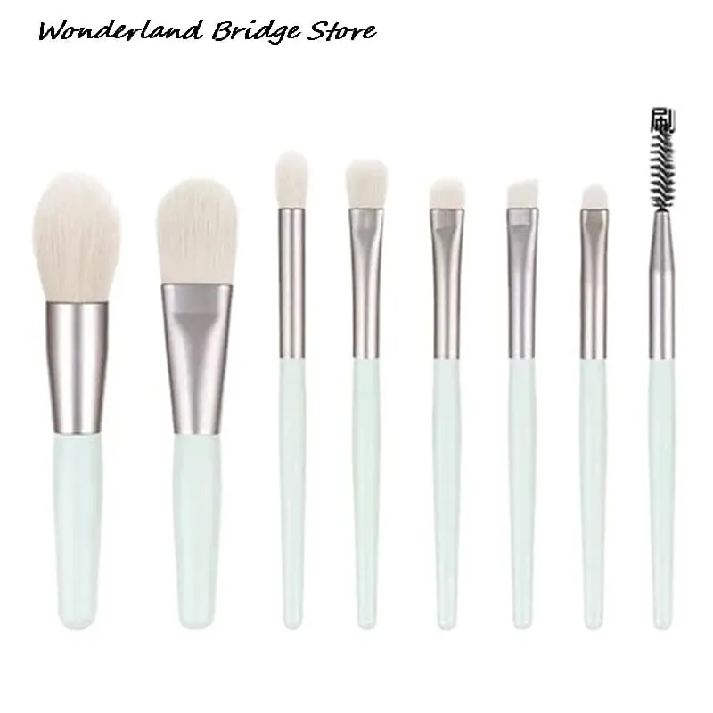 8PCS Mini Pro Makeup Brushes Matte Handle Portable Soft Hair Makeup Brush Set With Bag High Quality Makeup Tools