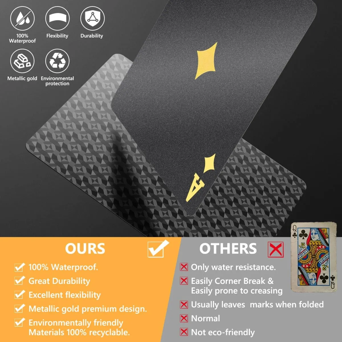 Cartas de jogo de plástico à prova d'água-cor criativa baralho de pôquer profissional jogo de cartas mágicas para coleção de jogos de tabuleiro de festa