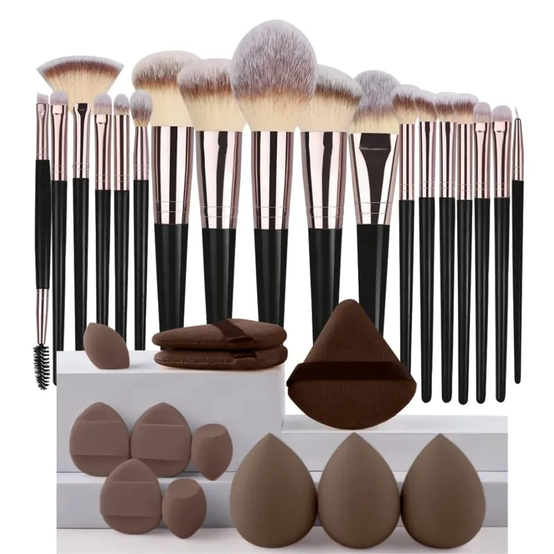 Conjunto de pincéis de maquiagem profissional, base corretivo, pó, sombra, blush, kabuki, mistura, ferramenta de beleza cosmética