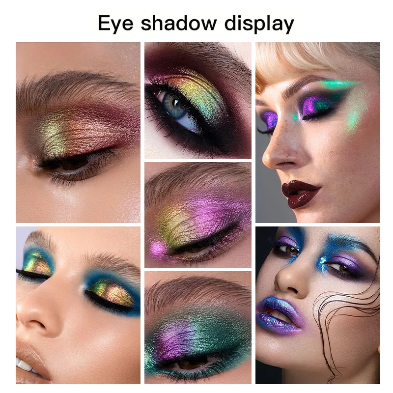 Pó de sombra camaleão multicromado, pigmento holográfico multicromo para maquiagem dos olhos, arte em unhas, cosplay
