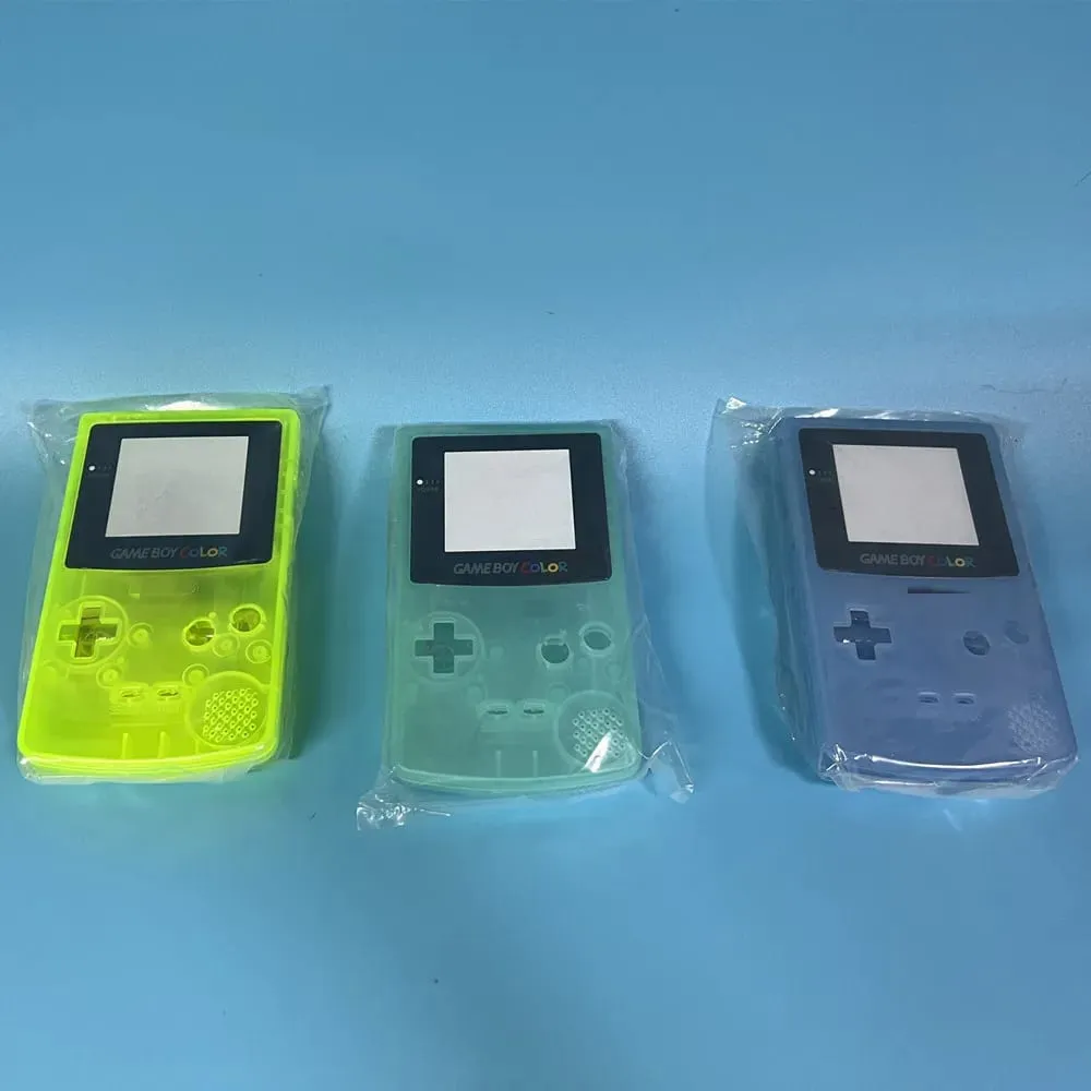 新款 Gameboy 彩色外殼 GBC 外殼限量版替換外殼遊戲週邊配件男孩生日禮物夜光