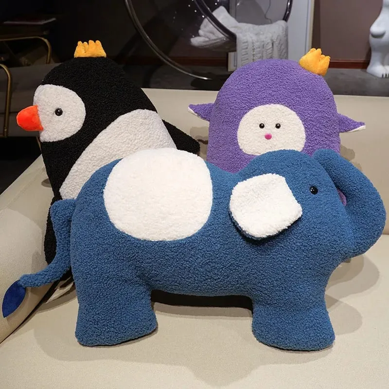 Oreiller en peluche série animaux, léopard, éléphant, pingouin, coussin en peluche, Kawaii, jouet de sommeil, décoration de maison, jouets, cadeaux d'anniversaire — image 5