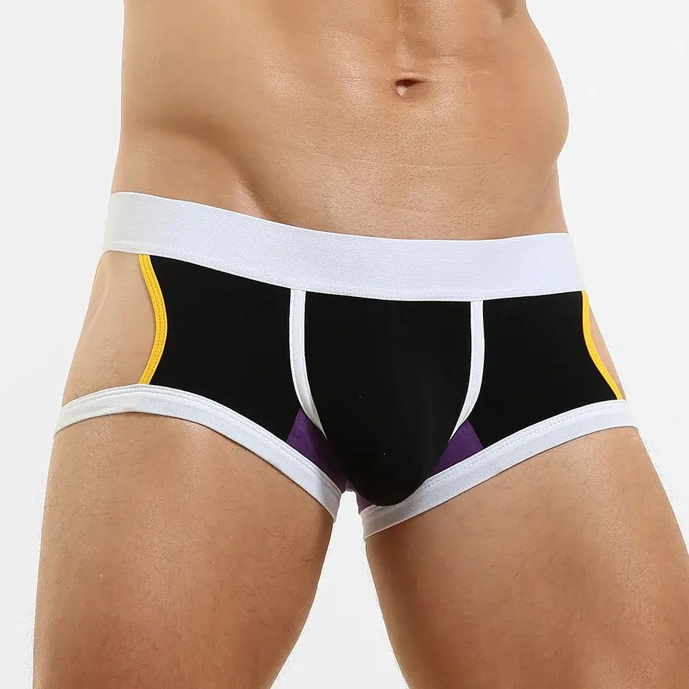 Men's Low-Waist U-Shape Flat Briefs Underwear Trendy Side-Light Design Comfortable Innerwear for Men