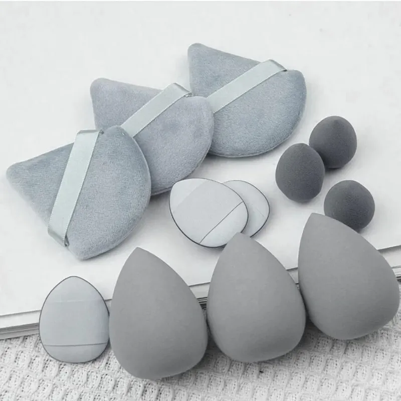 Conjunto de combinação pequeno, médio e grande de 12 peças Puff de maquiagem essencial para iniciantes