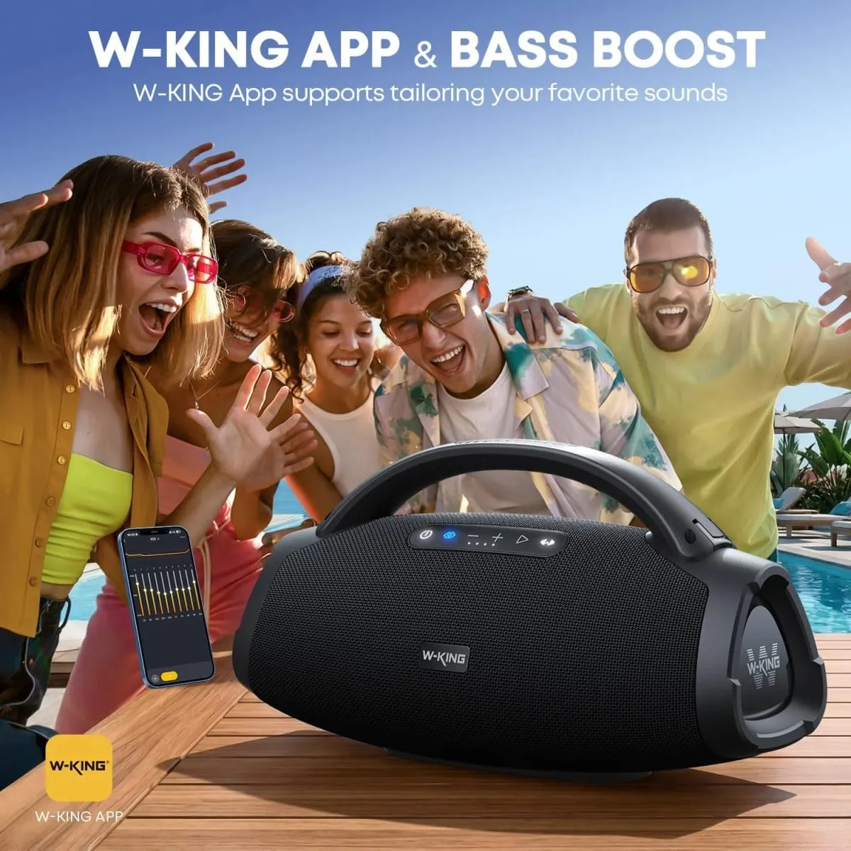 330W Peak 無線音箱大型藍牙揚聲器 7.5 吋重低音/IPX7 防水派對戶外重低音