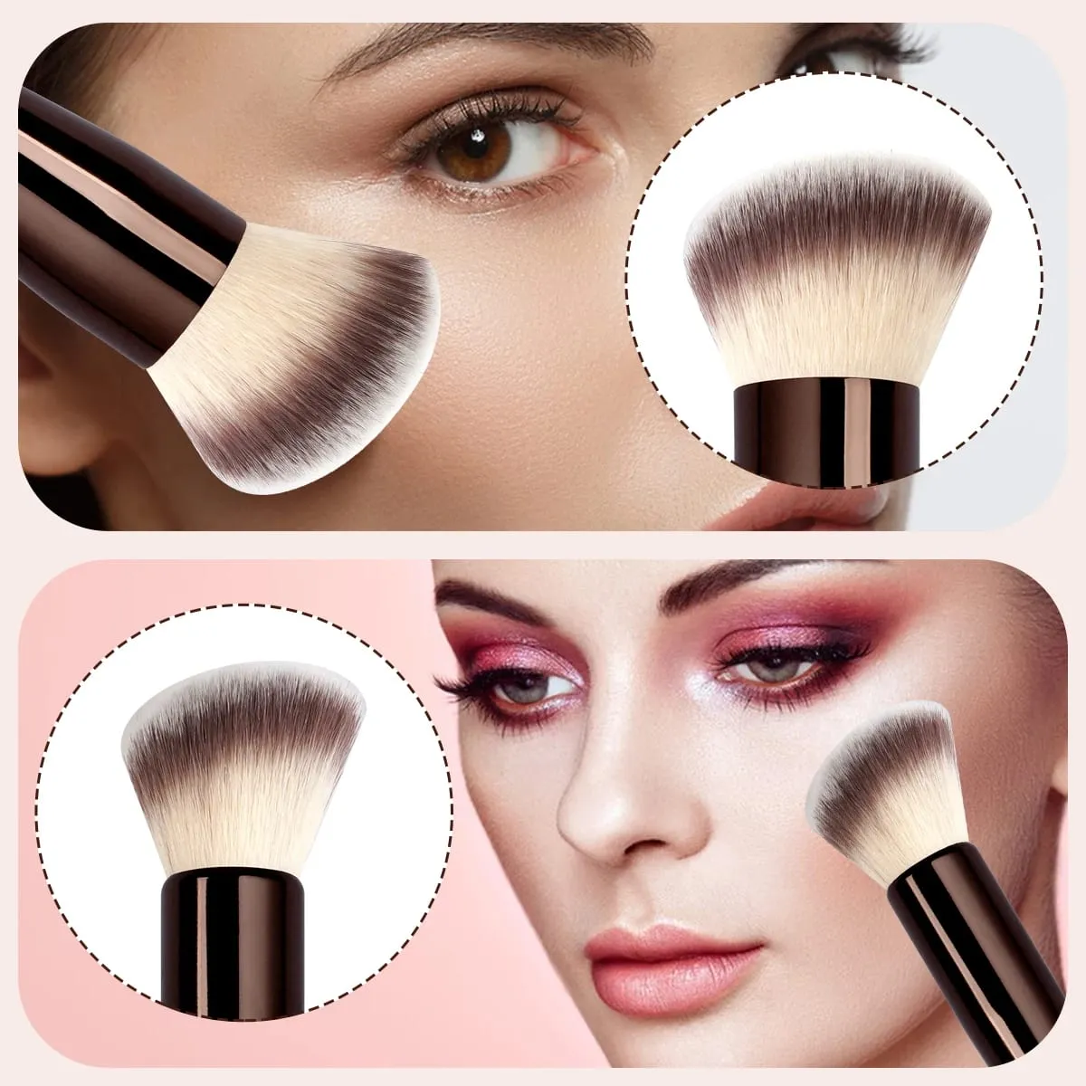 1pcs pincéis de maquiagem de base dupla para creme líquido corretivo em pó cerdas macias ferramentas de beleza cosmética