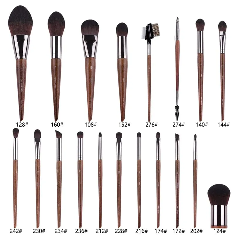 2 peças/35 peças mf pincéis de maquiagem macios de madeira natural, pó, base, corretivo, pincel de maquiagem, blush, ferramentas de sombra de cabelo sintético