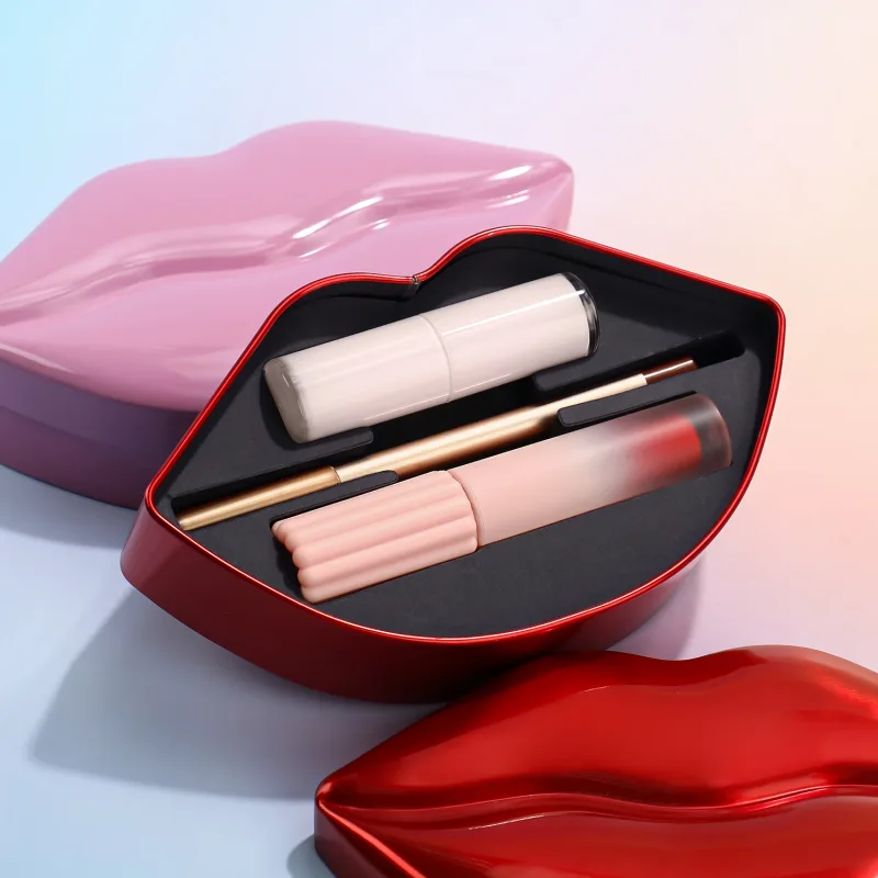 Kit de maquiagem labial rótulo privado brilho labial lápis forro bálsamo fosco brilhante conjunto atacado 3 em 1 caixa de presente