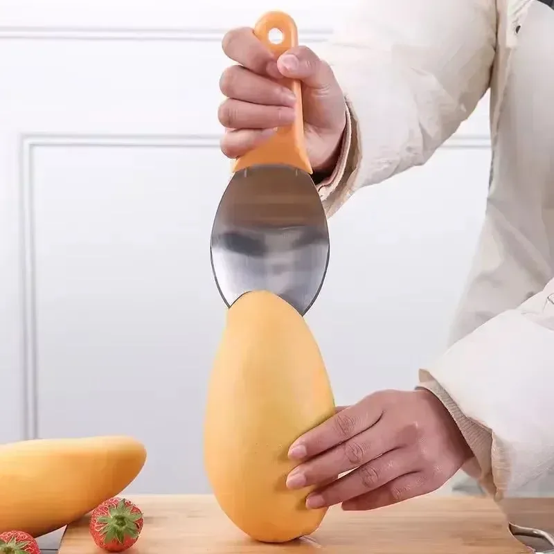 Colher de manga multifuncional, faca de corte, ferramenta de grânulo, descascador, manga, abacate, colher, cozinha, ferramenta de frutas, imperdível