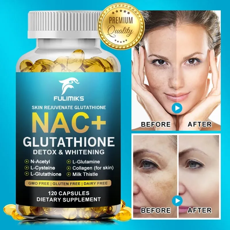 Glutathione & NAC Detox Formula Capsules Supports Antioxidant Protection Liver Function Skin Brightening & Immune Balance