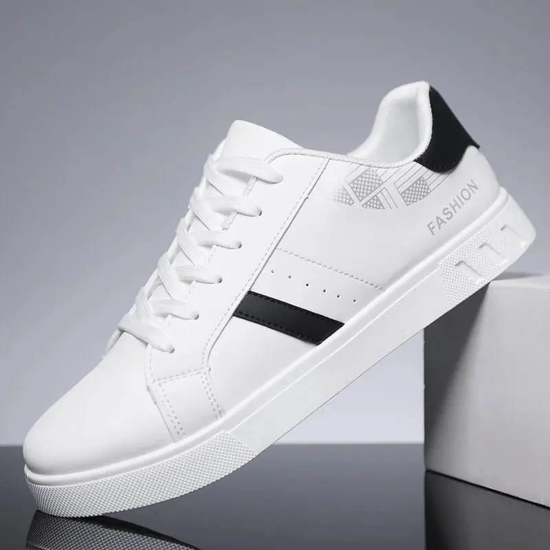 White Vulcanized Sneakers for Men Flats Comfortable Shoes Lace Up Fashion Plus Size 39-48 Autumn Spring