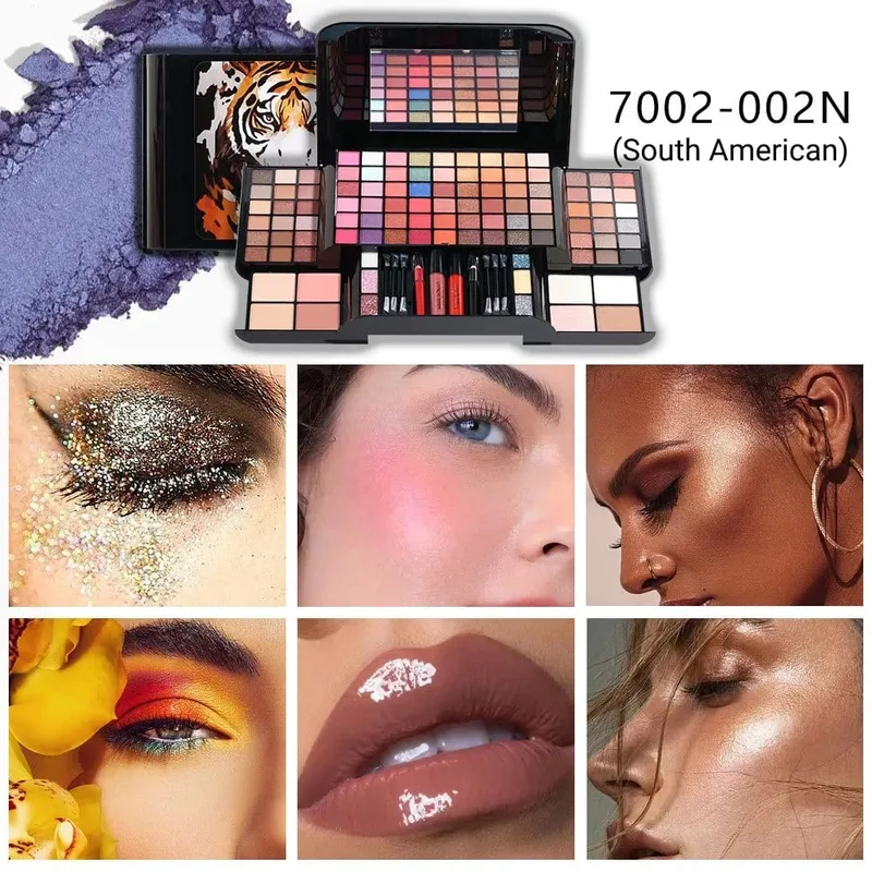 56 pçs kit de maquiagem profissional conjunto de maquiagem com caso de maquiagem feriado beleza presente conjunto starter cosméticos kits completos para mulher