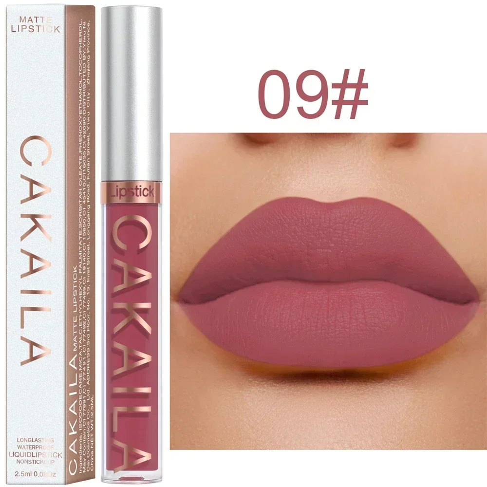 Matte Velvet Lip Glaze Tahan Lama Gincu Cecair Licin Sutera Tidak Mudah Luntur Lip Gloss Makeup Seksi Untuk Wanita Tint Bibir