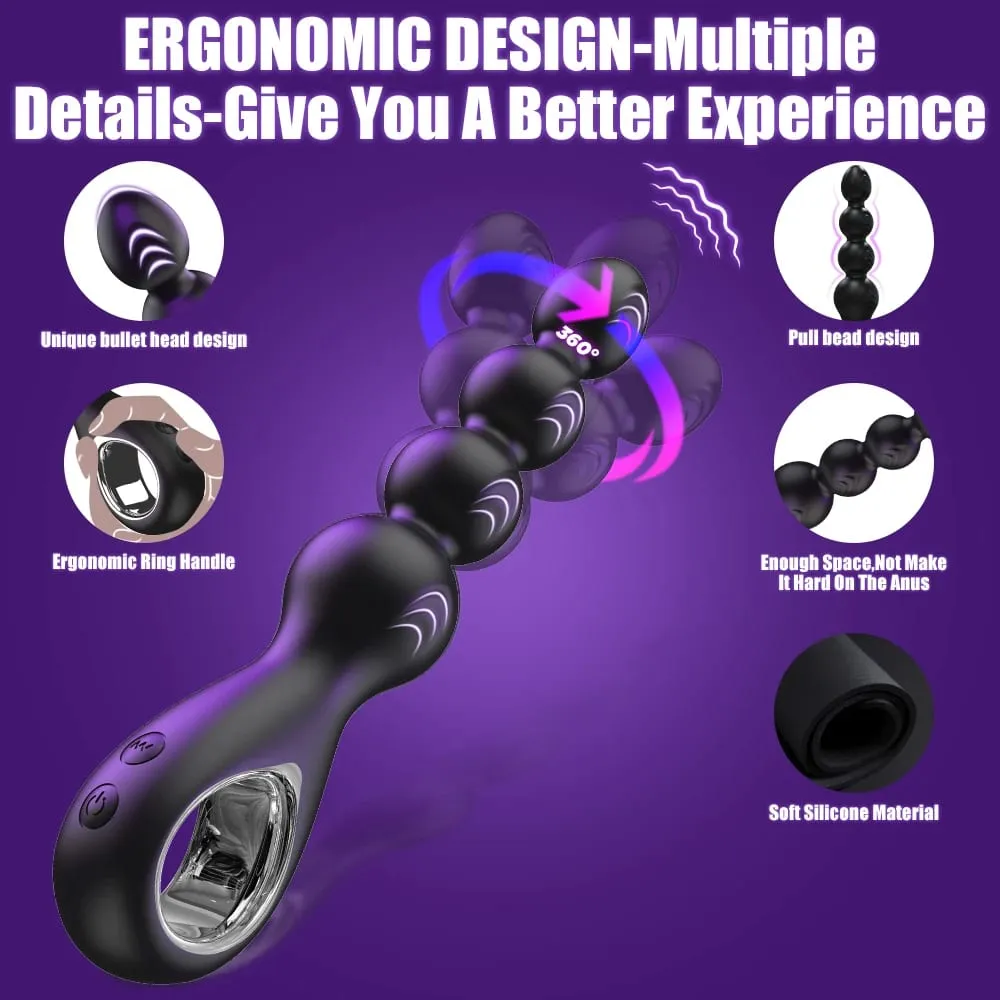 Vibrador anal rotativo 360 ° para homens, massageador de próstata, plugue anal, bolas anais, masturbador gay masculino, brinquedos sexuais para adultos