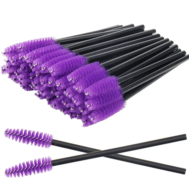Escova descartável para cílios, 50 peças, aplicador de rímel, diamante, extensão de cílios, ferramentas de maquiagem feminina