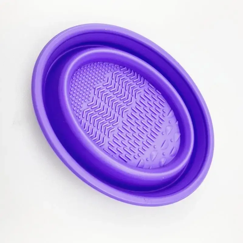 Lavar tapete limpo ferramentas de beleza caixa de purificador de silicone macio escova de maquiagem limpador de pó dobrável tigela de limpeza escovas de sombra