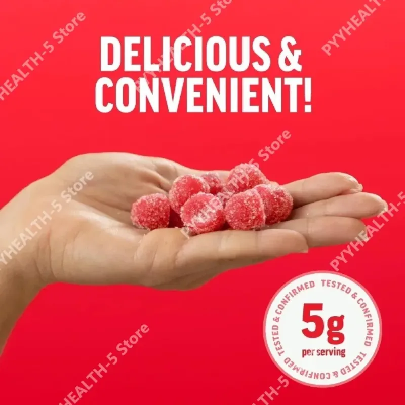 Gomas de monohidrato de creatina, frutas mistas, mastigáveis, suporte diário de fitness para homens e mulheres, sem gelatina, 60 gomas
