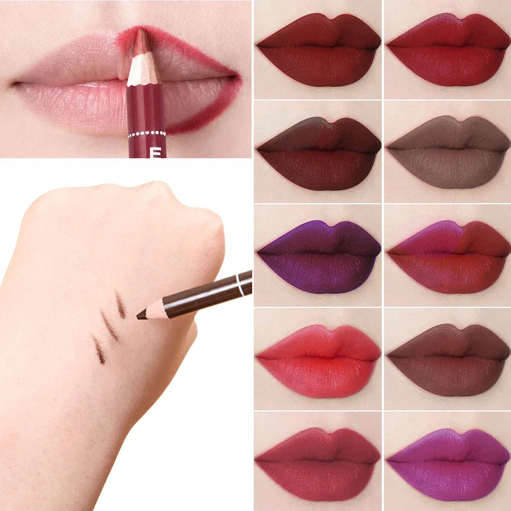 Waterproof Lip Liner Matte Nuede Red Long Lasting Makeup Pens Non-stick Cup Lipstick Women Party Makeup Lip Cosmetics