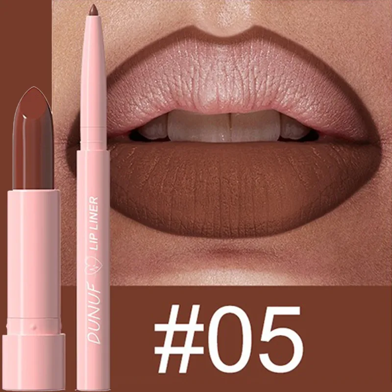 2 Pçs/set Batom + Lip Liner Kit de Maquiagem Matte Nu de Longa Duração À Prova D 'Água Não Mancha Cônico Nib Lip Contour Pen Lip Cosméticos