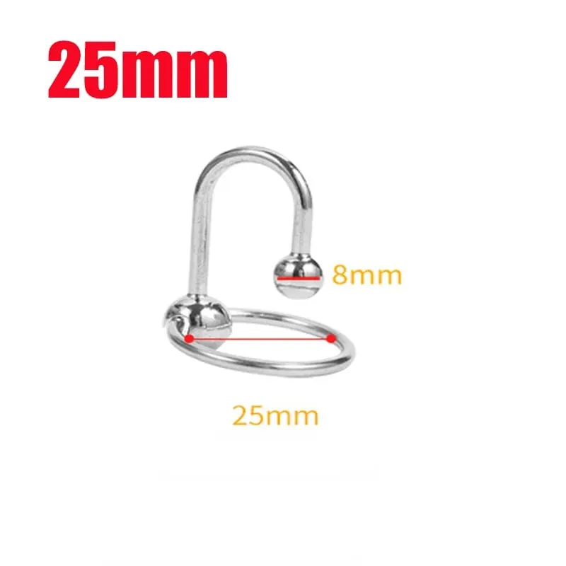 Sm dilatador uretral anel peniano, anel peniano retardador de ejaculação em aço inoxidável, bloqueio de atraso de contas de metal, plug fino de pênis, brinquedo sexual para homens