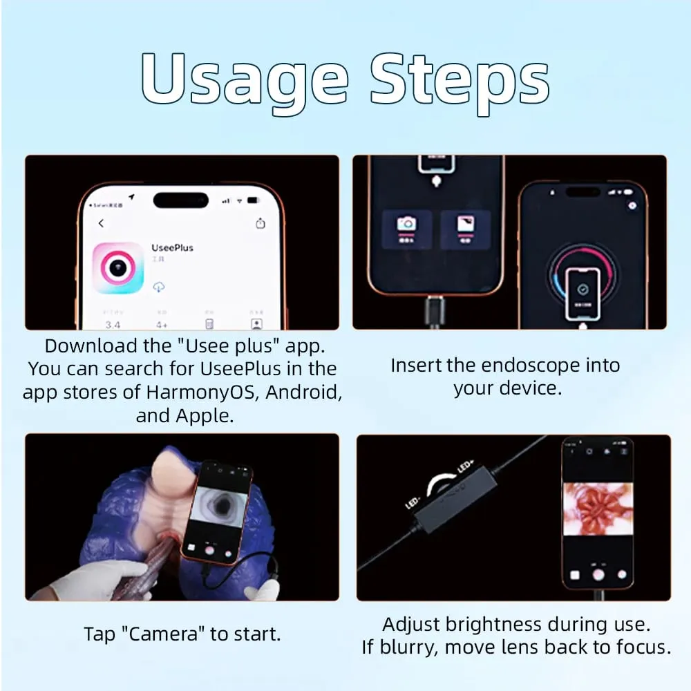 Plugue anal de silicone para câmera endoscópica, 3mp, hd, com 8 luzes led, visualização em tempo real, vibrador, ip68, à prova d'água, brinquedos sexuais para adultos