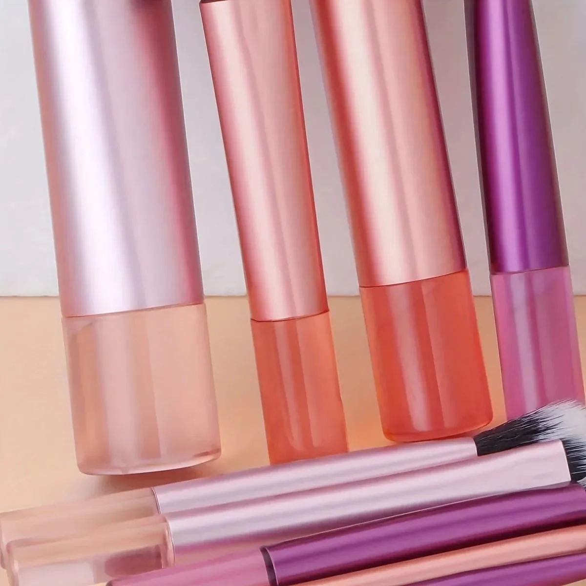 10 pçs mini conjunto de escova de maquiagem em pó sombra fundação blush liquidificador corretivo beleza ferramentas de maquiagem escova suprimentos profissionais