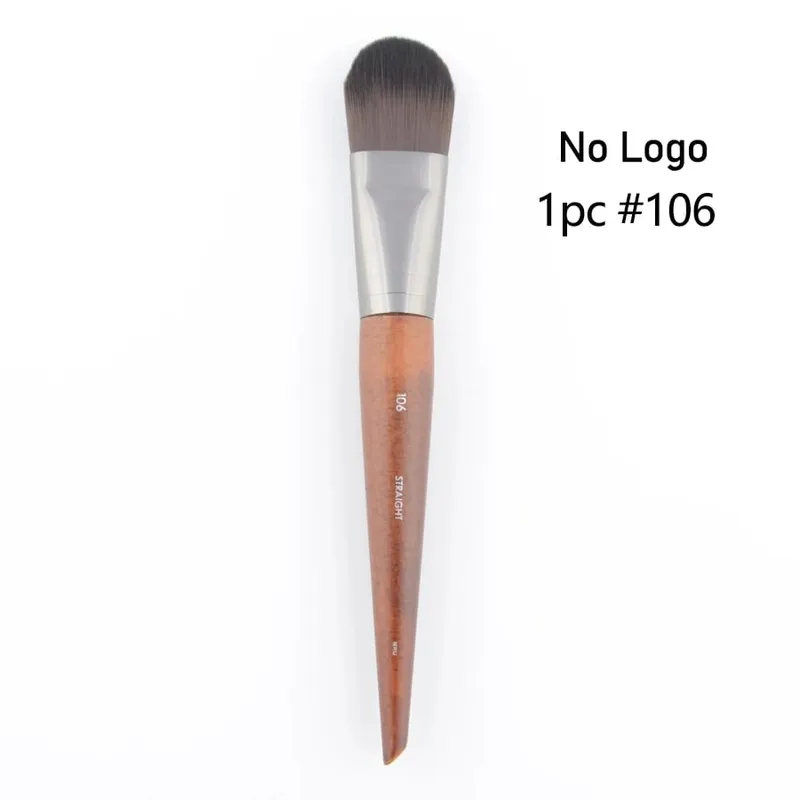 Pincel de maquiagem para base #108, creme bb plano líquido, madeira natural, máscara facial profissional, pincéis de maquiagem sintéticos, 1 peça — image 15