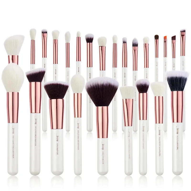 Jessup conjunto de pincéis de maquiagem profissional, 25 peças, pincel de maquiagem, base, pó, sombra, iluminador, kit de ferramentas de maquiagem t215