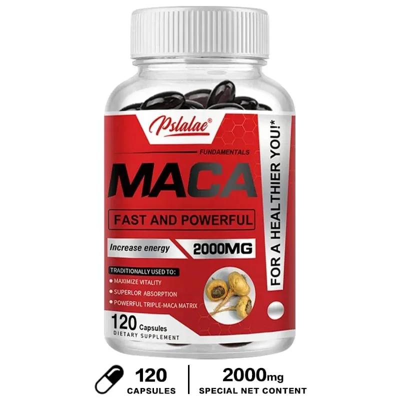 Cápsulas de raiz de maca - aumentam a resistência e a força para maximizar a vitalidade e melhorar o desempenho da massa muscular