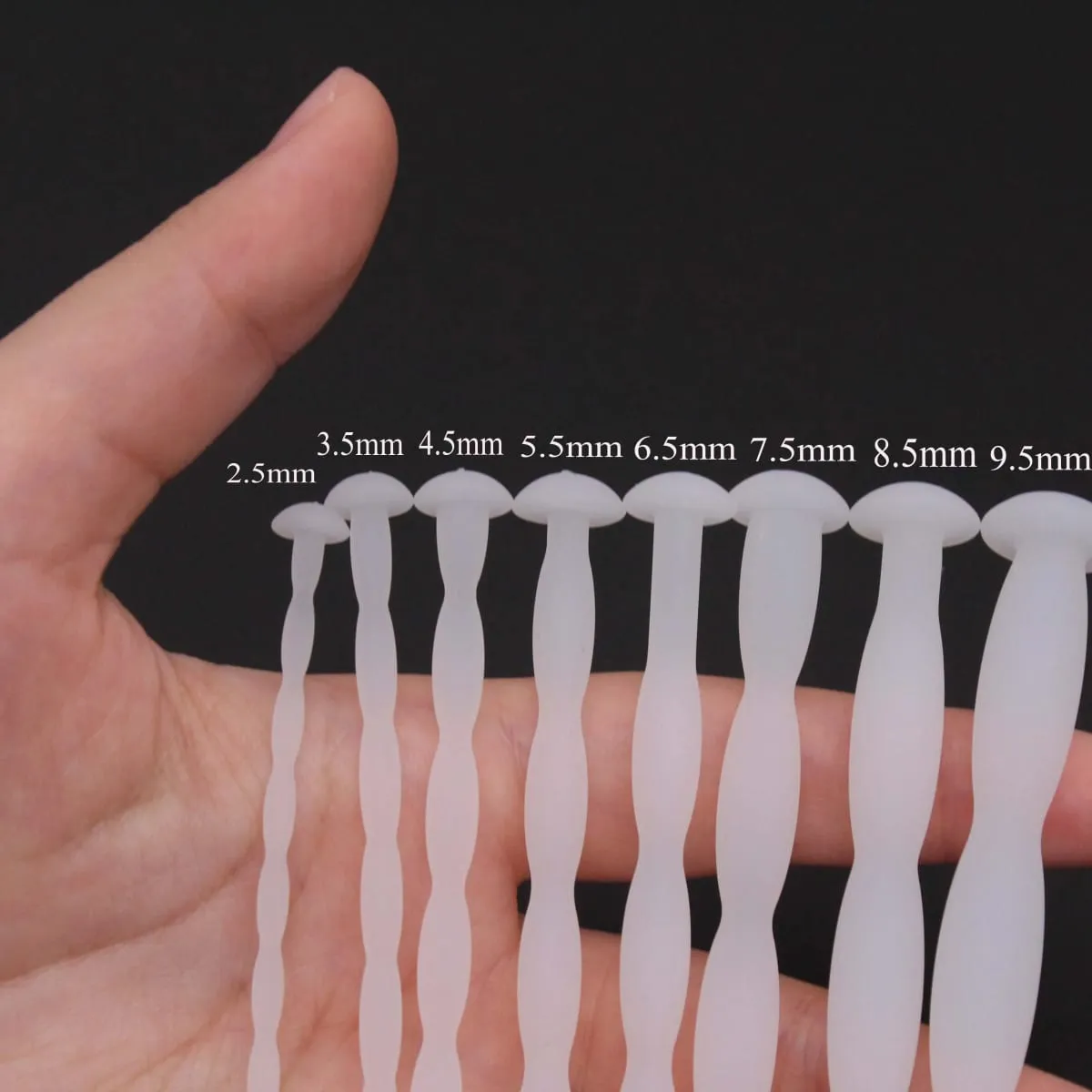 Manyjoy dilatador uretral de silicone em formato de onda branca, 8 tamanhos, masturbação masculina, cateter estimulador de bloqueio, brinquedos sexuais adultos para homens