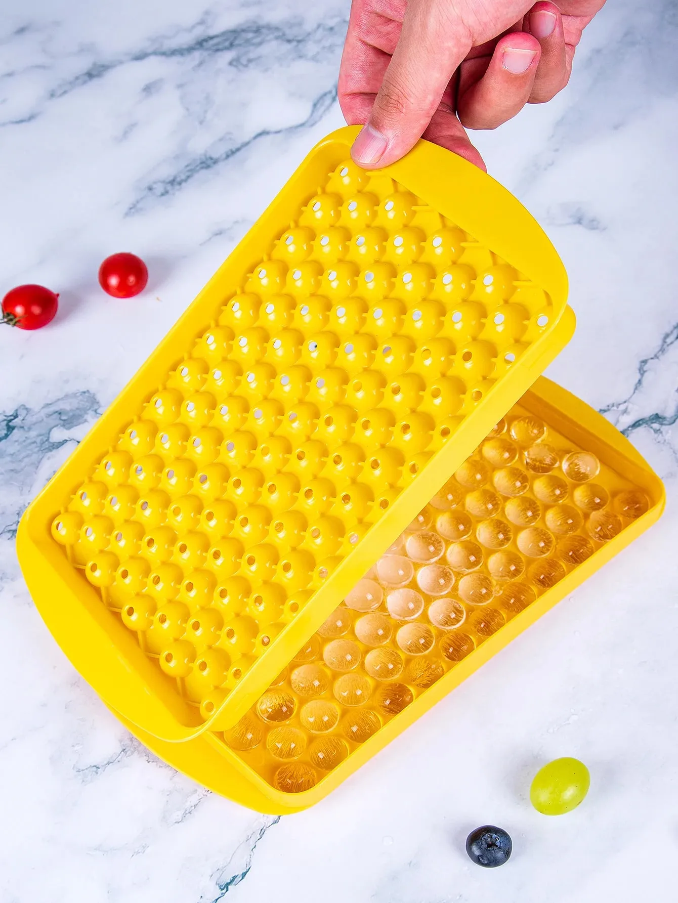 Mini Ice Cube Tray 104 Holes Round Ice Ball Mold Tiny Crushed for Chilling Bar Cocktail Whiskey Drink Coffee Juice Kitchen Tool