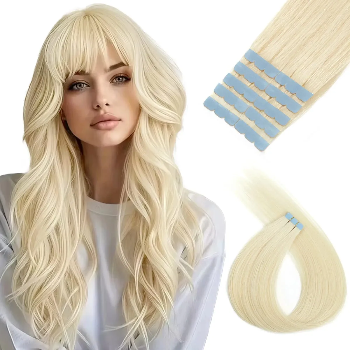 Tape-in Human Hair Extensions Straight Seamless And Invisible Adds Volume And Length Suitable for Daily Wear