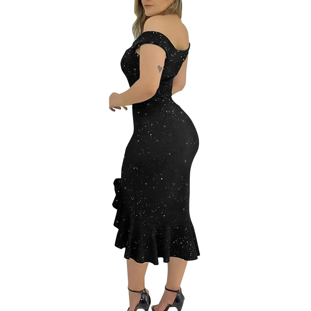 Vestido de festa feminino sexy fora do ombro split plissado sólido bodycon na altura do joelho vestido moda glitter festa vestidos elegantes