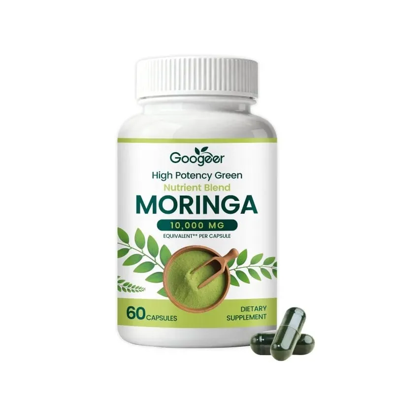 Suplemento de Moringa Premium com Extrato de Folha Natural Fórmula de Nutrição Herbal para Suporte Diário ao Bem-Estar 60 Cápsulas