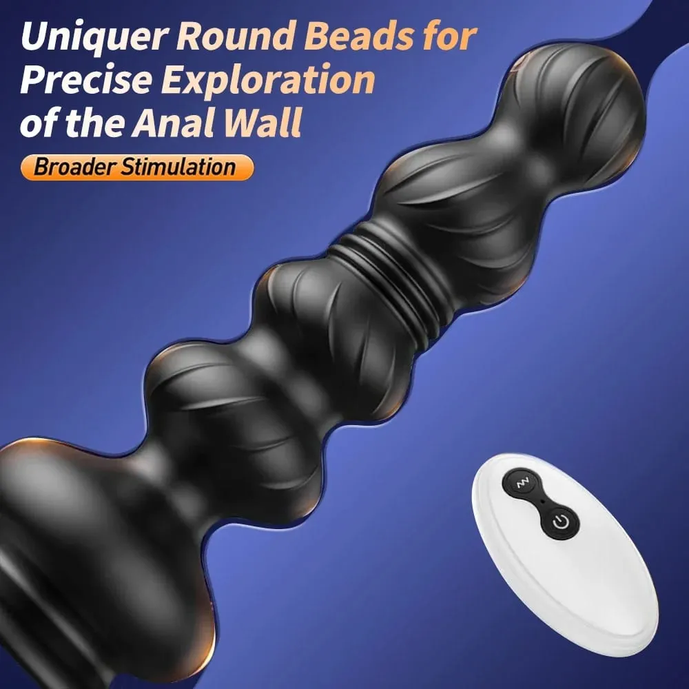 Thrusting Anal Beads for Men Prostate Massager Women Butt Plug Anal Vibrator Anal Balls Silicone Masturbator Adult Sex Toy