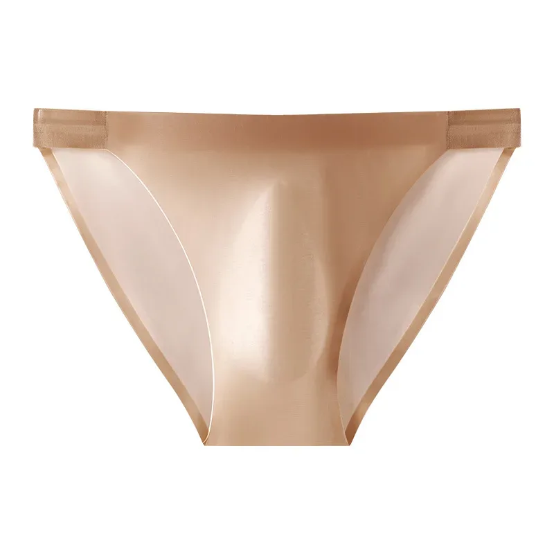 Smooth Seamless Underwear Men Sexy Ice Silk Briefs Quick Drying Underpants Male Breathable Lingerie Male Silky Undies Short Pant