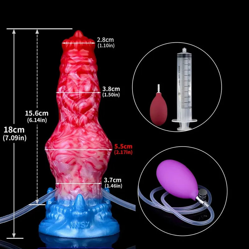 Enorme nó esguichando-dildo inflável com forte otário silicone inflat anal plug trainer iniciante brinquedos sexuais para mulheres homens