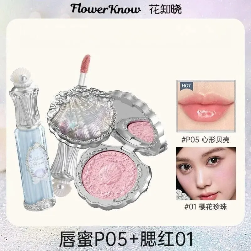 Flower Know Shells Jewel Collection Conjunto de maquiagem para presente sombra blush batom kit facial