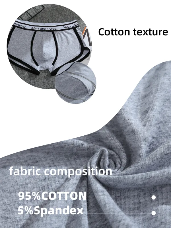 1/4 pçs roupa interior masculina boxers calcinha de algodão respirável sólido boxershorts masculino meados de cintura cuecas tendência homem shorts homme