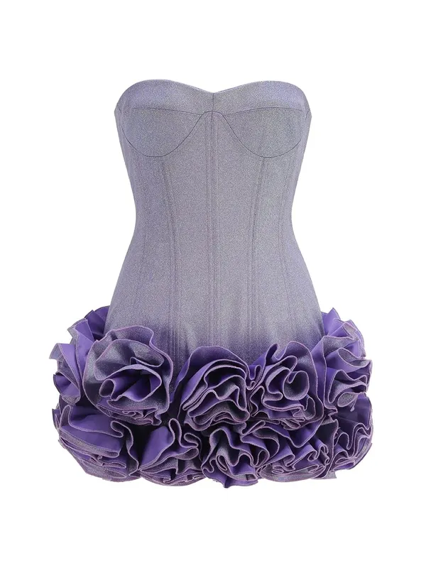 Vc vestido de natal sem alças sem costas vermelho estruturado floral embelezado mini comprimento bodycon celebridade festa vestido de cocktail
