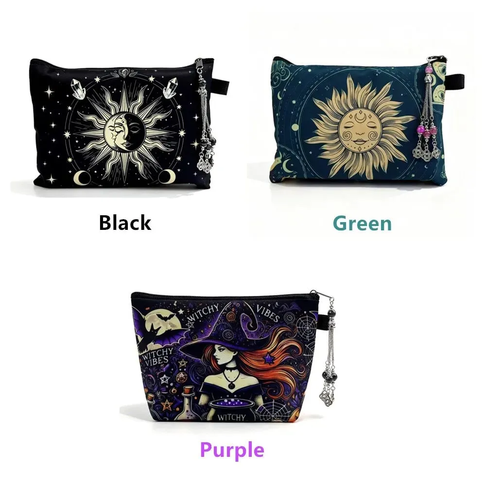 Cartões de tarô bolsa de armazenamento bruxa adivinhação acessórios jóias astrologia dados maquiagem saco l791
