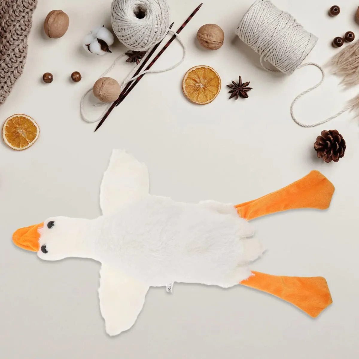Fronha de travesseiro de pelúcia de ganso branco macio decorativo capa de almofada 50cm kawaii desenho animado ganso para sofá cama festa