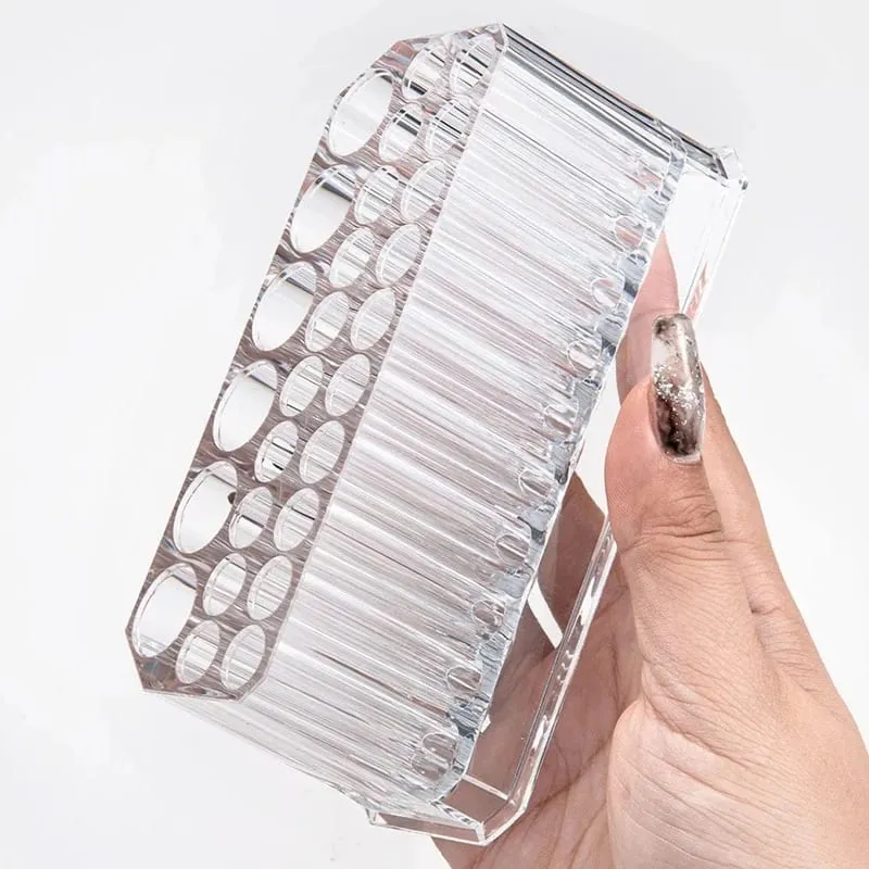 26 buracos acrílico pincéis de maquiagem titular desktop batom organizador delineador cosméticos caneta rack armazenamento transparente mostrando prateleira