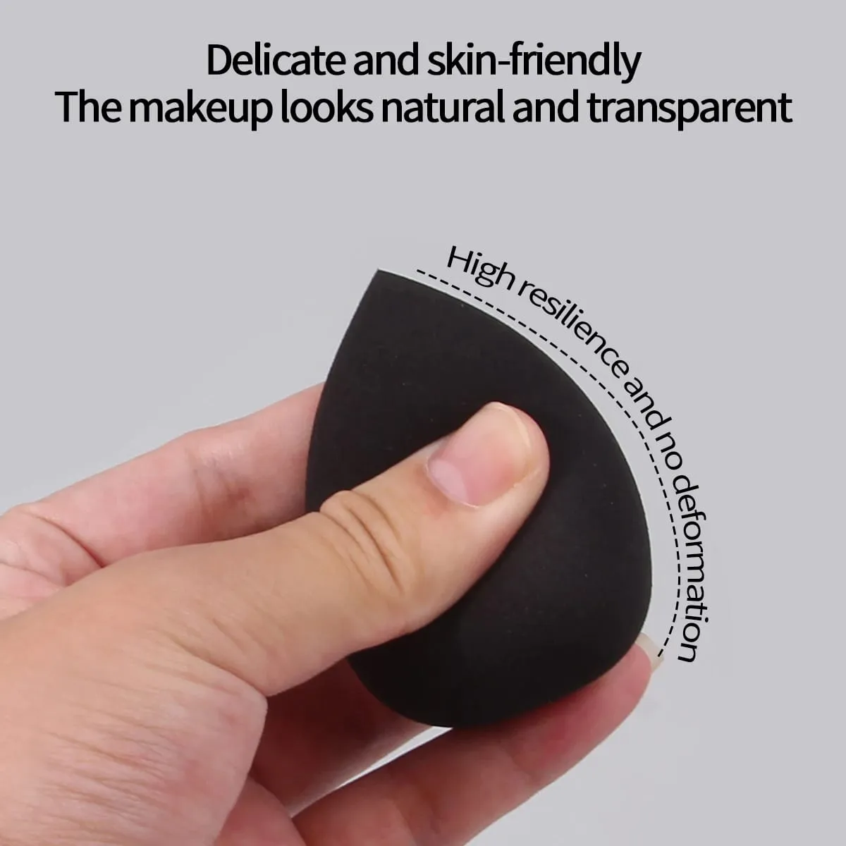 Esponja de maquiagem preta multiespecificações, conjunto de ovos de beleza, alta resiliência e sem pó, ferramentas de maquiagem facial