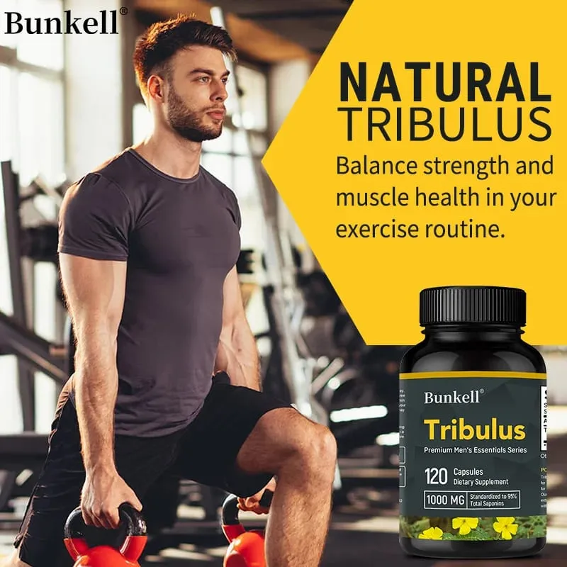 Cápsulas de Tribulus Terrestris - Aumenta a Energia, Melhora o Humor, Melhora a Resistência e o Desempenho Atlético - 120 Cápsulas