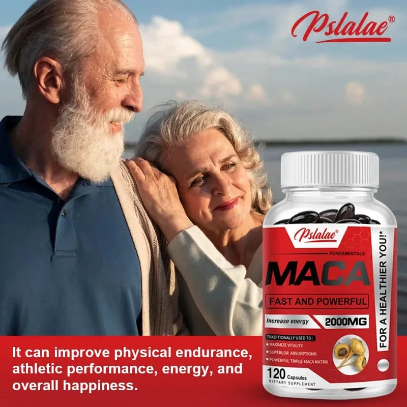 Cápsulas de raiz de maca para homens e mulheres para maximizar a vitalidade e o desempenho, feitas com maca preta, maca vermelha e maca amarela em pó — image 6