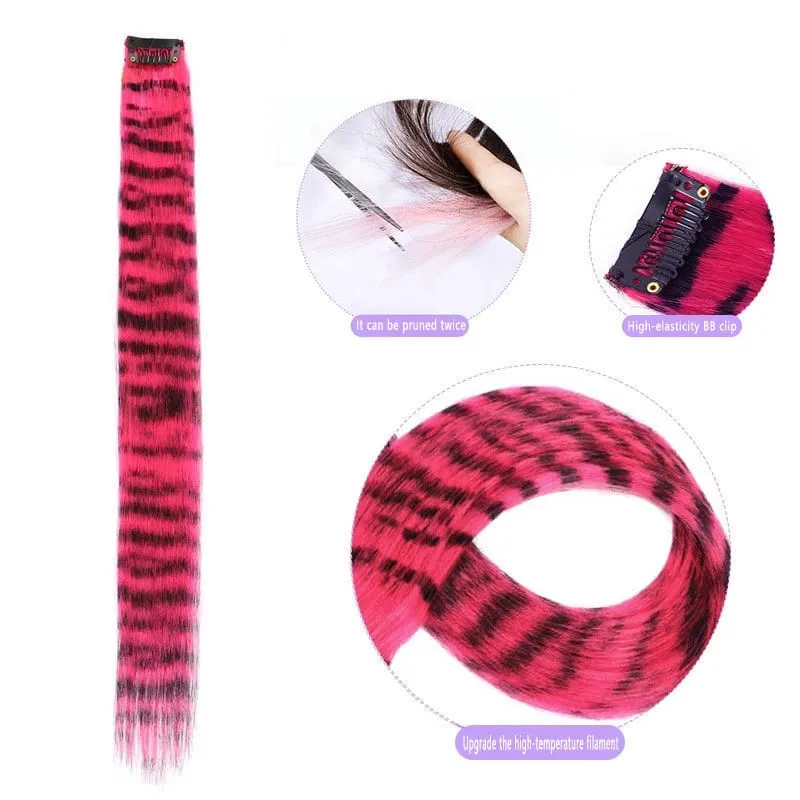 18 inch synthetic feather colored hair extensions with color integrated hair clips and wigs suitable for women's party outfits