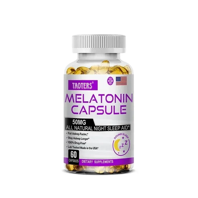 Cápsulas de melatonina 50 mg - promovem o adormecimento rápido, acalmam a mente, suplemento natural para dormir