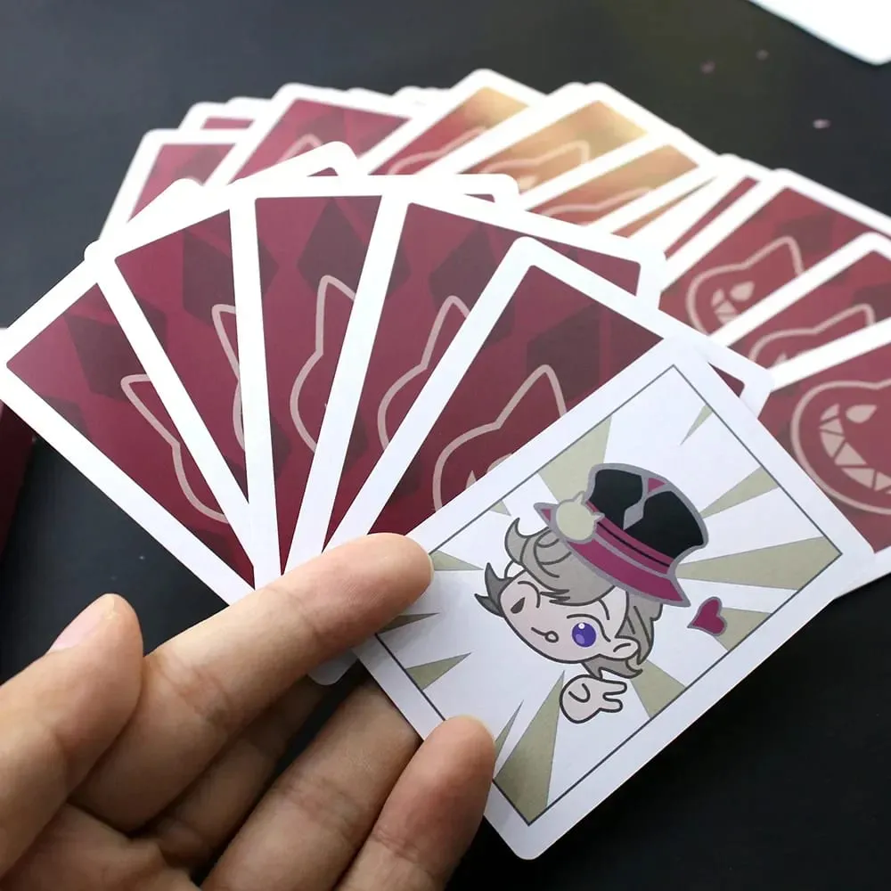 55pcs Genshin Impact Lyney Magic Poker Playing Cards Best Collection Game Cosplay Prop Accessories Fans Toys