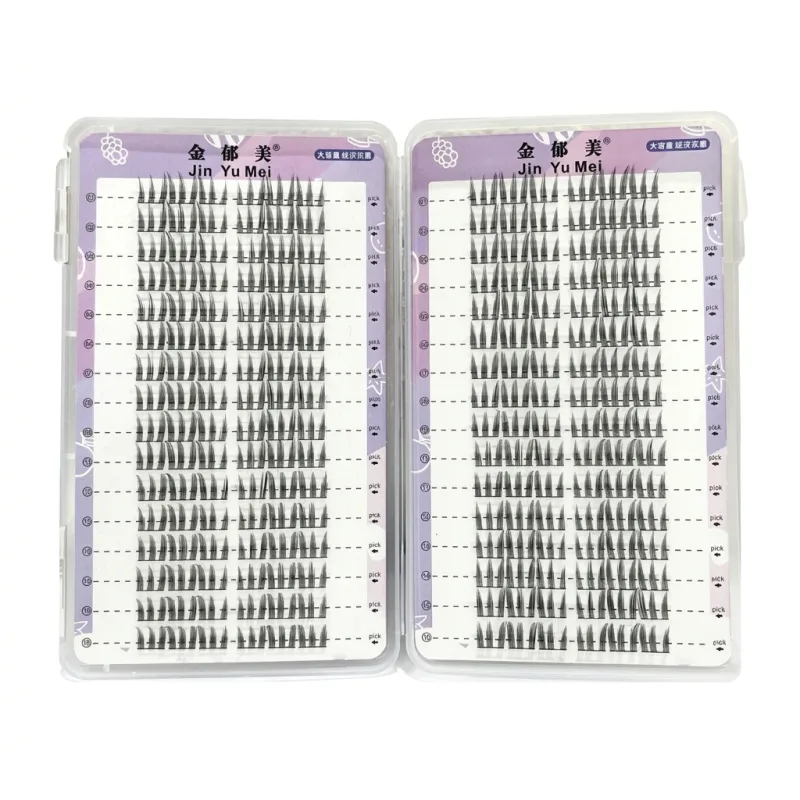 Cílios postiços de maquiagem profissional, cílios postiços segmentados, curvados em c, volume natural, realce dramático dos olhos para mulheres